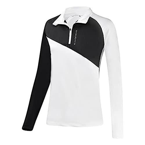 Black Crevice Damen Zipper Funktionsshirt, schwarz/weiß, 36 von Black Crevice