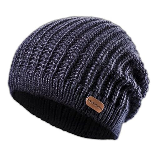 Black Crevice Herren Beanie Mütze, Oversized, Long Beanie, Strickmütze, BCR061002, blau von Black Crevice