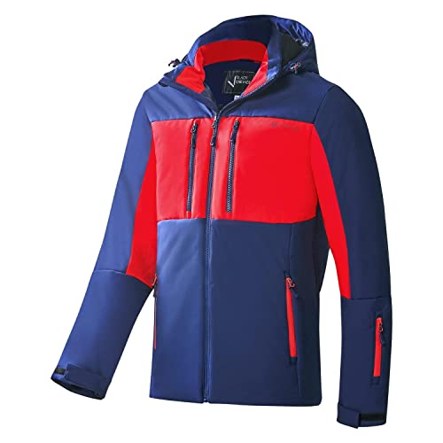 Black Crevice Herren Skijacke, 10.000mm Wassersäule, atmungsaktiv, rot/blau, M von Black Crevice