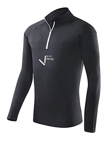 Black Crevice Herren Zipper Funktionsshirt, schwarz, M von Black Crevice