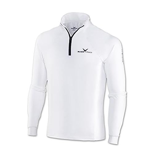 Black Crevice Herren Skirolli Zipper Shirt, weiß/schwarz, XL von Black Crevice
