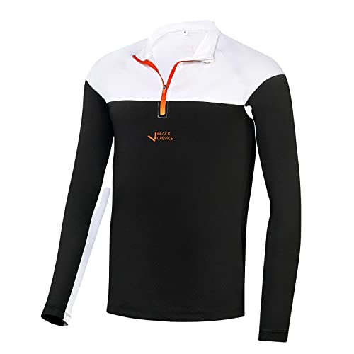 Black Crevice Herren Zipper Funktionsshirt (schwarz/weiß, S) von Black Crevice