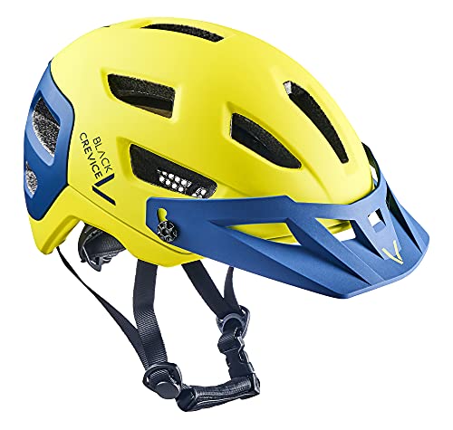 Black Crevice MTB Fahrradhelm, Yellow/Navy, M/L (58-61cm)… von Black Crevice