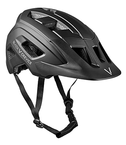 Black Crevice MTB-Helm Enduro mit LED Rücklicht, schwarz, M/L (58-61cm) von Black Crevice