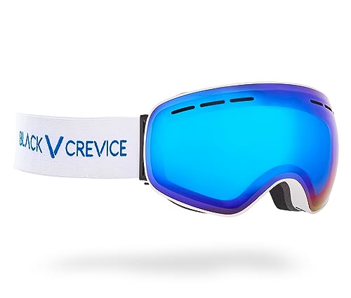 Black Crevice Skibrille, mit sphärischen Gläsern, White/Blue revo von Black Crevice