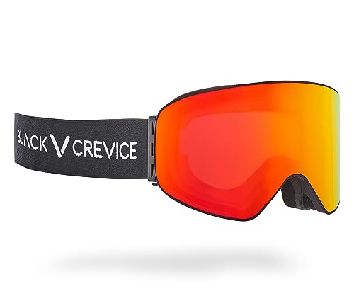 Black Crevice Skibrille, mit zylindrischen Gläsern, Black/red revo von Black Crevice