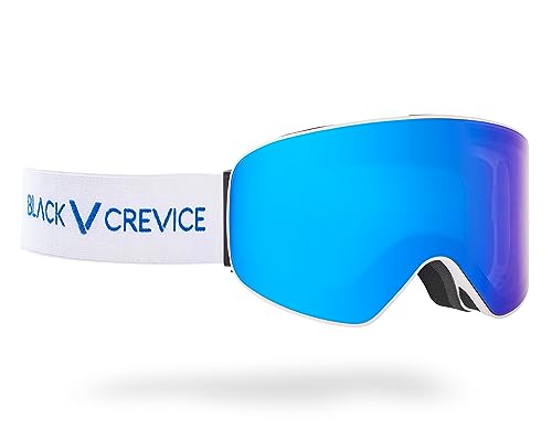 Black Crevice Skibrille, mit zylindrischen Gläsern, White/Blue revo von Black Crevice