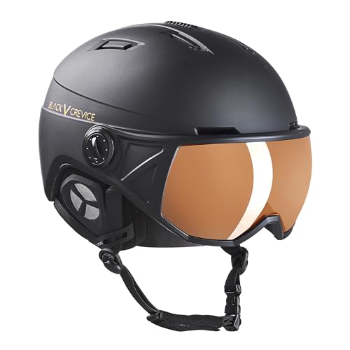 Black Crevice Skihelm St. Moritz mit Vollvisier, schwarz/orange, M (54-57 cm) von Black Crevice