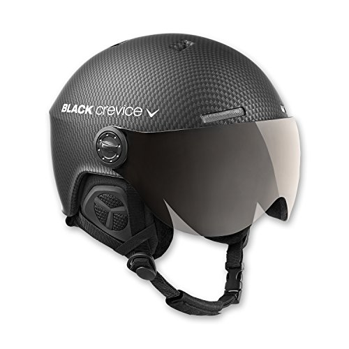 Black Crevice Skihelm Arlberg mit 2 Visier, Carbon schwarz/grau, M/L von Black Crevice