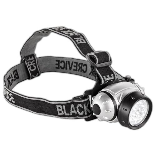 Black Crevice Stirnlampe I Kopflampe mit verstellbaren Band I LED-Kopflampe mit 14 LEDs I hohe Intensität & weiter Lichtstrahl I 4 Leuchtstufen I wasserfeste & bruchsichere LED-Stirnlampe von Black Crevice