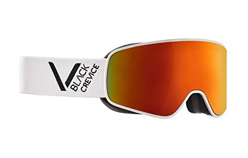 Black Crevice Skibrille – Schladming – Doppelscheibe, Anti-Fog-Beschichtung, UV400 Schutz (White/Black, M (Kopfumfang 55-58 cm))… von Black Crevice