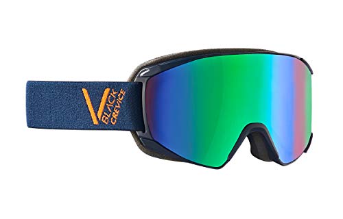 Black Crevice Skibrille – Schladming – Doppelscheibe, Anti-Fog-Beschichtung, UV400 Schutz (Navy/orange/grün, L (Kopfumfang 58-61 cm))… von Black Crevice