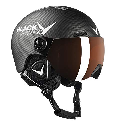 Black Crevice Kinder Visierhelm Leogang, schwarz Carbon matt/weiß, 48-52 cm… von Black Crevice