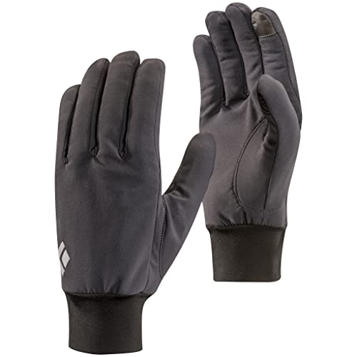 Black Diamond Lightweight Softshell Handschuhe / Touchscreen geeigneter, wasserabweisender & warmer Fingerhandschuh für milde Temperaturen / Unisex, Smoke, Größe: XS von Black Diamond