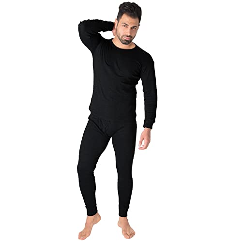 Black Snake® Thermounterwäsche Herren Thermo Unterwäsche Lange Unterhose + Langarm Unterhemd - 5/M - Schwarz von Black Snake