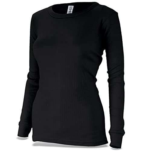 Black Snake Damen Thermounterhemd mit Innenfleece Langarm Unterhemd - XL - Schwarz von Black Snake