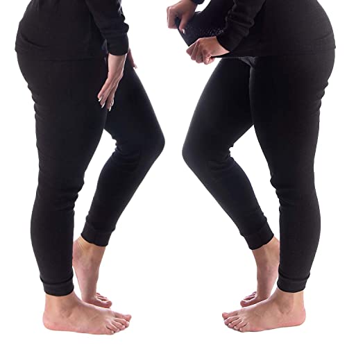 Damen Thermo Unterhosen Set | 2 Lange Unterhosen | Funktionsunterhosen | Thermounterhosen 2er Pack - Schwarz - L von Black Snake