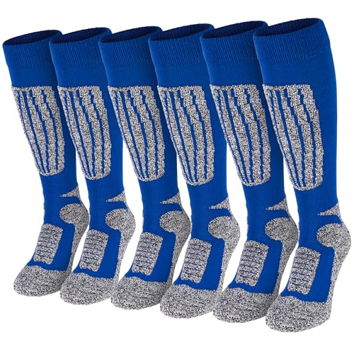 Herren Skisocken | Skistrümpfe | Sportsocken | Ski Funktionssocken | Sport Socken - 3 Paar Blau - 43/46 von Black Snake