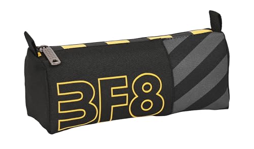 Blackfit8 ZONE – Federmäppchen, recycelbarer Stoff, Federmäppchen für Kinder, ideal für Schulkinder, bequem und vielseitig, Qualität und Widerstandsfähigkeit, 21 x 7 x 8 cm, Schwarz, Schwarz, von Blackfit8