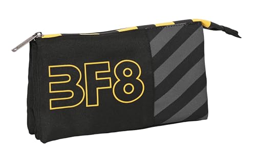 Blackfit8 Zone – Federmäppchen mit Dreifachgewebe, recycelbar, Federmäppchen für Kinder, ideal für Schulkinder, bequem und vielseitig, Qualität und Beständigkeit, 22 x 3 x 12 cm, Schwarz, Schwarz, von Blackfit8