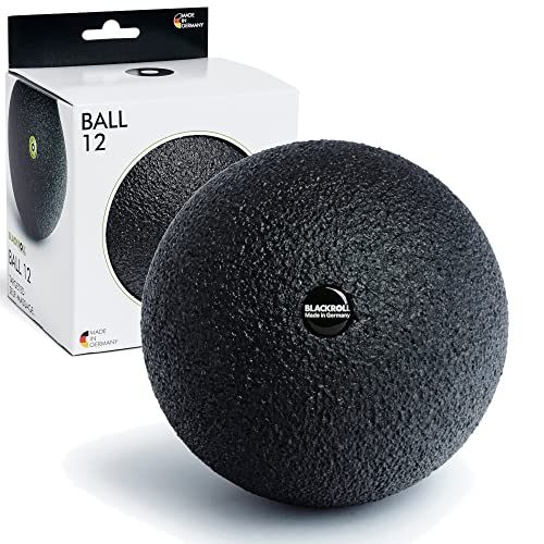 BLACKROLL® BALL 12 Faszienball (12 cm), kleine Faszienkugel für die punktuelle Selbstmassage, Massageball zur Behandlung von Muskelverspannungen, mittlere Härte, Made in Germany, Schwarz von BLACKROLL
