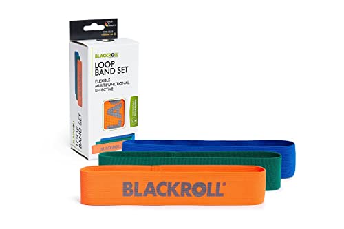 BLACKROLL® Loop Band Set (3er), Fitnessband Set für funktionales Training, hautfreundliche Trainingsbänder in 3 Stärken: leicht (orange), mittel (grün) & stark (blau), Made in Germany von BLACKROLL