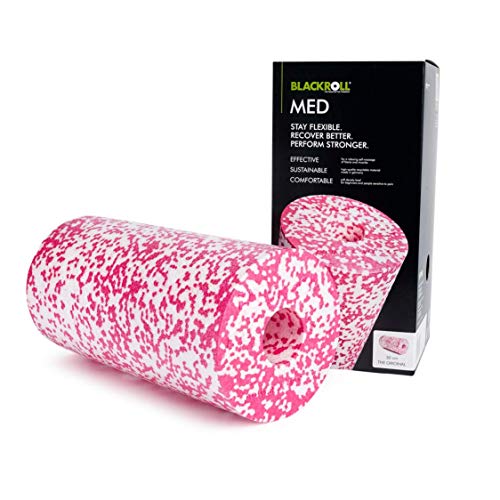 BLACKROLL® MED Faszienrolle (30 cm x 15 cm), weiche Massagerolle für schmerzempfindliche Menschen, Fitness-Rolle für schonende Massage, ideal für zu Hause, weiche Härte, Made in Germany, Weiß/Pink von BLACKROLL