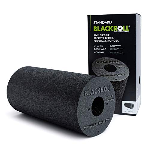 BLACKROLL® STANDARD Faszienrolle (30 x 15 cm), Fitness-Rolle zur Selbstmassage von Rücken und Beine, effektive Massagerolle für funktionales Training, mittlere Härte, Made in Germany, Schwarz von BLACKROLL