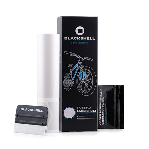 Blackshell® Fahrrad Schutzfolie für E-Bike, Pedelec, Elektrofahrrad - 21-teilig in transparent matt - starker Rahmenschutz, Steinschlagschutz-Set von Blackshell
