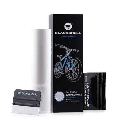 Blackshell® Fahrrad Schutzfolie für E-Bike, Pedelec, Elektrofahrrad - 21-teilig in transparent - starker Rahmenschutz, Steinschlagschutz-Set von Blackshell