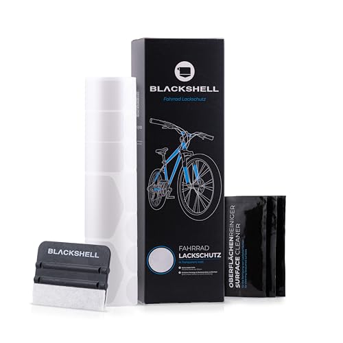 Blackshell® Fahrrad Schutzfolie hergestellt aus 3M matt Folie – starker Rahmenschutz für z.B. Trekkingrad, MTB, Rennrad oder E-Bike - 24-teiliges, Matt-transparentes Steinschlagschutz-Set von Blackshell