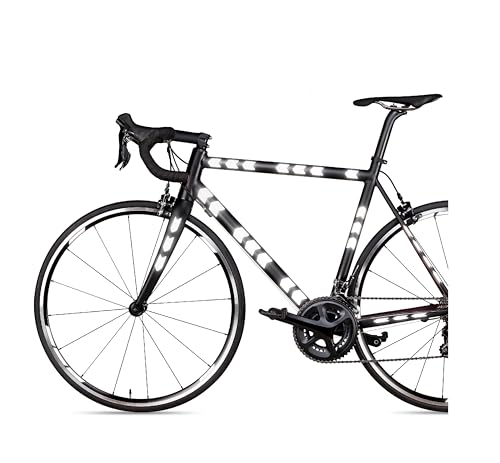 Blackshell® Reflektoren Aufkleber – 34 TLG. Set für Fahrradrahmen, Aufkleber Fahrrad für Felgen, Helm, Kinderwagen und alle glatten Oberflächen - Reflektoren Fahrrad in schwarz von Blackshell
