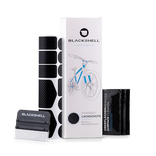 Blackshell Fahrrad Schutzfolie Aufkleber Rahmenschutz für z.B. BMX, MTB, Rennrad oder E-Bike - 24-teilig in Carbon Schwarz - Steinschlagschutz-Set Blackshell Fahrrad Schutzfolie Aufkleber Rahmenschutz für z.B. BMX, MTB, Rennrad oder E-Bike - 24-teilig in Carbon Schwarz - Steinschlagschutz-Set von Blackshell