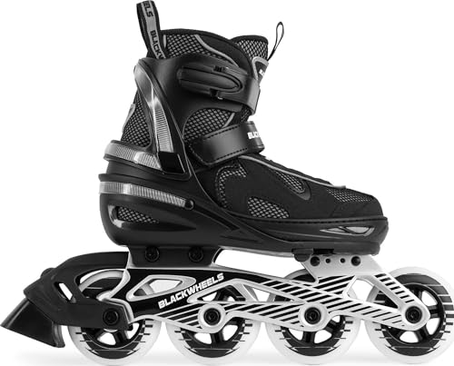 Blackwheels atmungsaktive Inline Skates Flex Pro, Inliner für Jugendliche und Erwachsene, Roller Skates für Männer und Frauen, Große von Rädern 80 cm, Einlegesohle 35-38 (21,0-23,0 cm), Schwarz von BLACKWHEELS