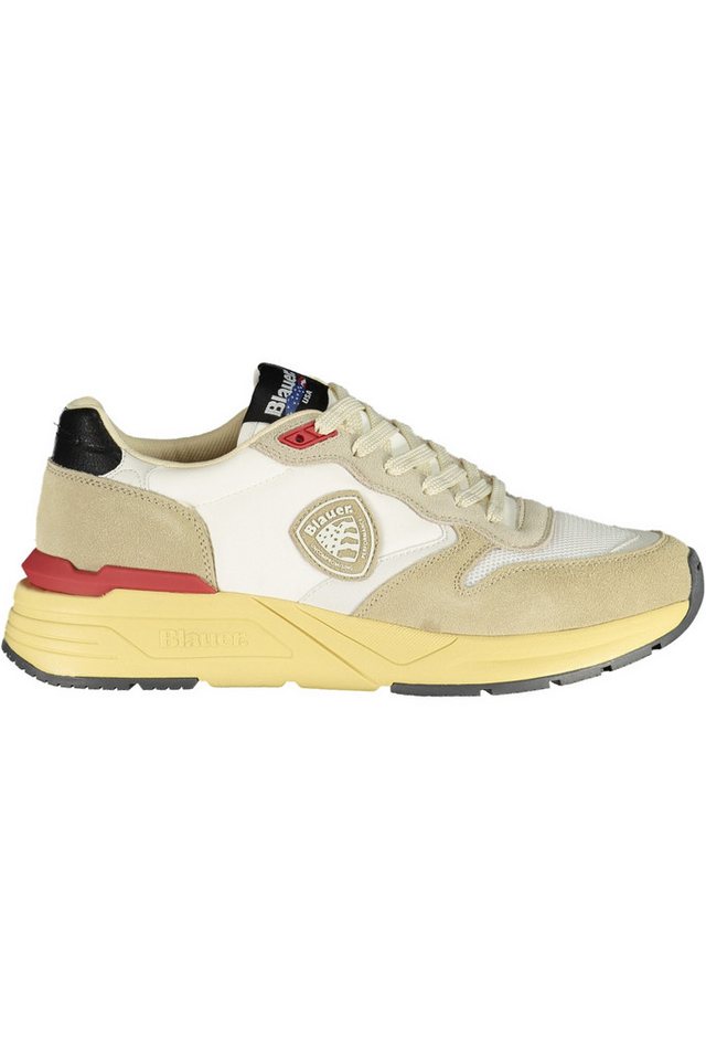 Blauer Sneaker Beiger Herrensneaker mit Kontrastdetails und von Blauer