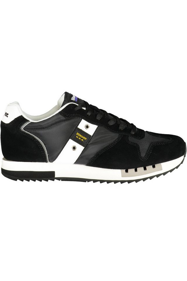 Blauer Sneaker Eleganter Schwarzer Herrensportschuh mit Kontrasten von Blauer