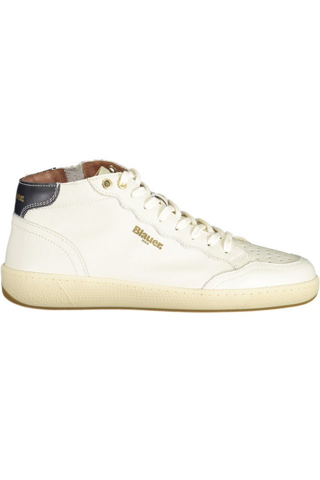 Blauer Sneaker Weißer Herrensportschuh mit Seitlichem von Blauer