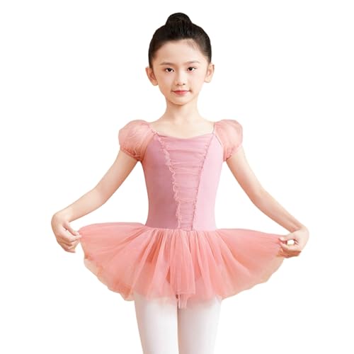 Blaward Ballettkleid für Mädchen mit Tutu Rock Kinder Baumwolltrikot Tanzkleider Kurzarm Gymnastik Ballerina Outfit für Kleinkinder Mädchen von Blaward