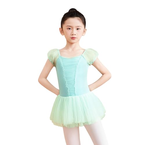 Blaward Ballettkleid für Mädchen mit Tutu Rock Kinder Baumwolltrikot Tanzkleider Kurzarm Gymnastik Ballerina Outfit für Kleinkinder Mädchen von Blaward