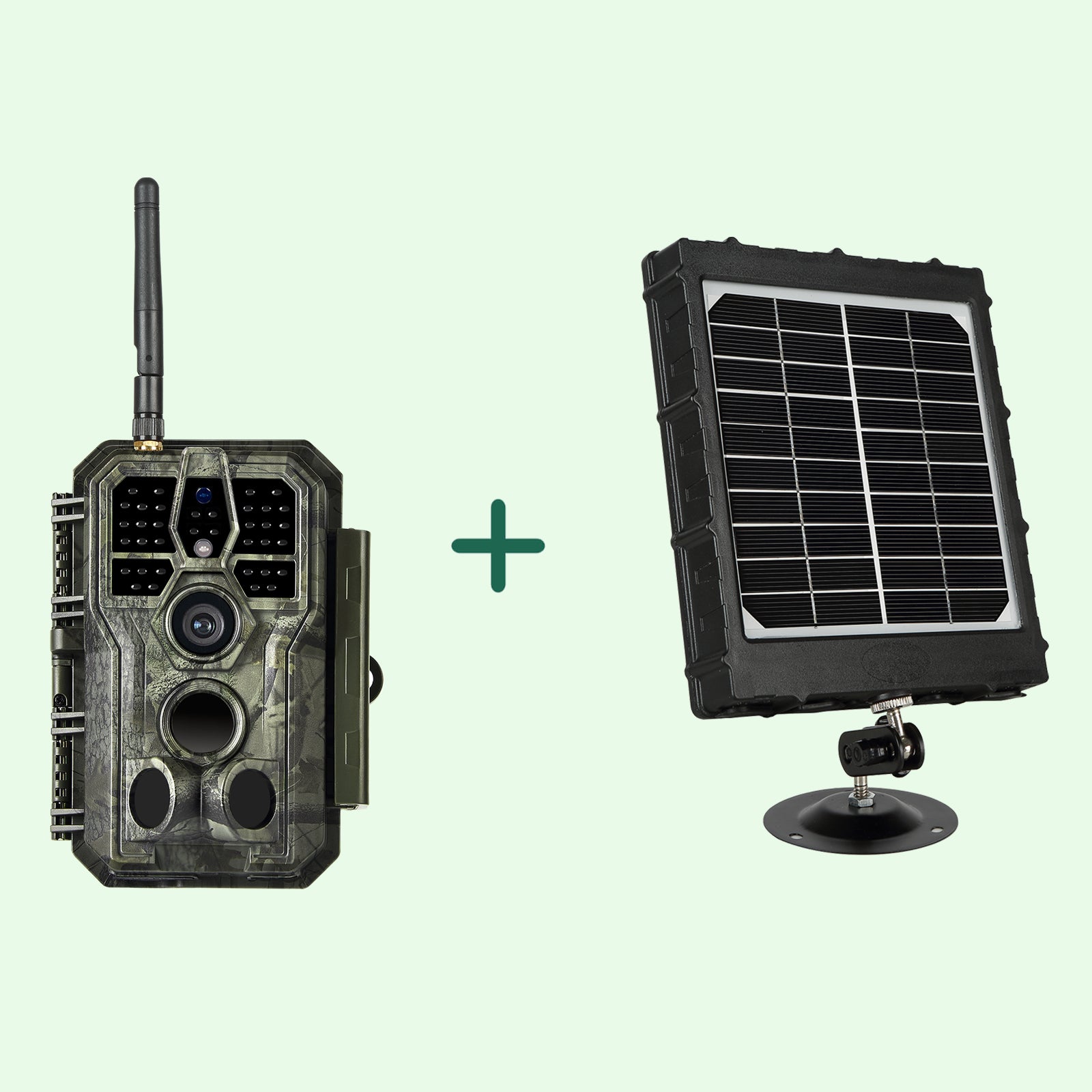 Bundle Wildkamera Wildtierkamera Jagdkamera Wlan 32MP 1296P 0,1s Auslöserzeit Bewegungsmelder 120°PIR und Solarpanel-Kits 8000mAh 12V/9V/6V | A280W Grün von BlazeVideo