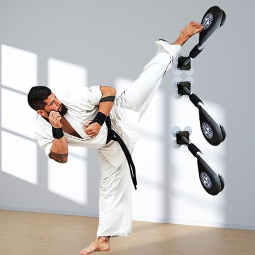 Wing Chun Dummy 3er-Pack Wand-Taekwondo-Trefferziele, Schlagpolster für Krafttraining, Karate-Trainingsausrüstung, Boxhände mit Saugnäpfen-Design von Blazea
