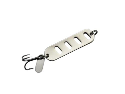 Blinker Jörg RAPFENBLINKER | Oberflächenköder für Raubfische | Extreme Wurfweite! | Spinnfischen | Spinnköder | Erhältlich in Silber, Rot, Orange, Blau, Gelb | 20gr. (Silber) von Blinker Jörg