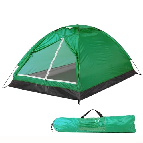 Geräumiges 2-Personen-Campingzelt mit zweilagiger Tür, ideal für Outdoor-Wanderungen und Strandausflüge (grün) von BlissfulAbode