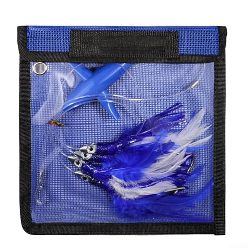 Thunfischköder mit Stahlhaken, mit Federkette, ideal für Großwild-Angler, Blau von BlissfulAbode