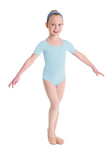 Kinder Ballett Body mit kurzem Arm und rundem Halsausschnitt Hellblau, Gr. 14 J von Bloch