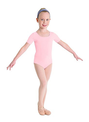 Kinder Ballett Body mit kurzem Arm und rundem Halsausschnitt rosa Gr. 12 von Bloch