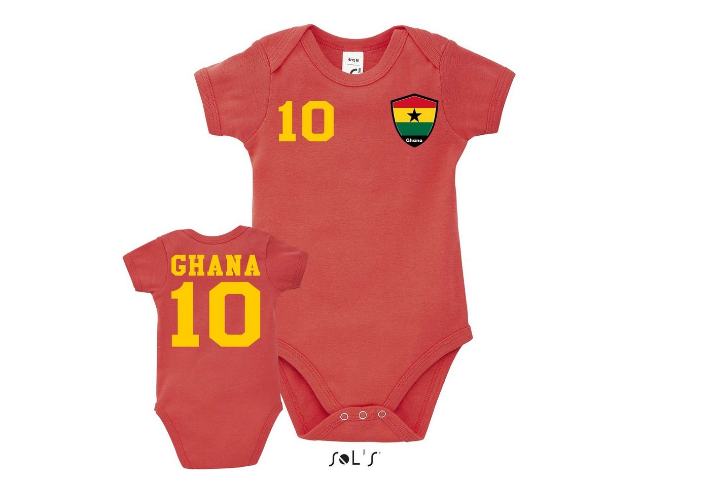 Blondie & Brownie Strampler Ghana Kinder Baby Afrika Cup Sport Trikot Fußball Handball Weltmeister von Blondie & Brownie