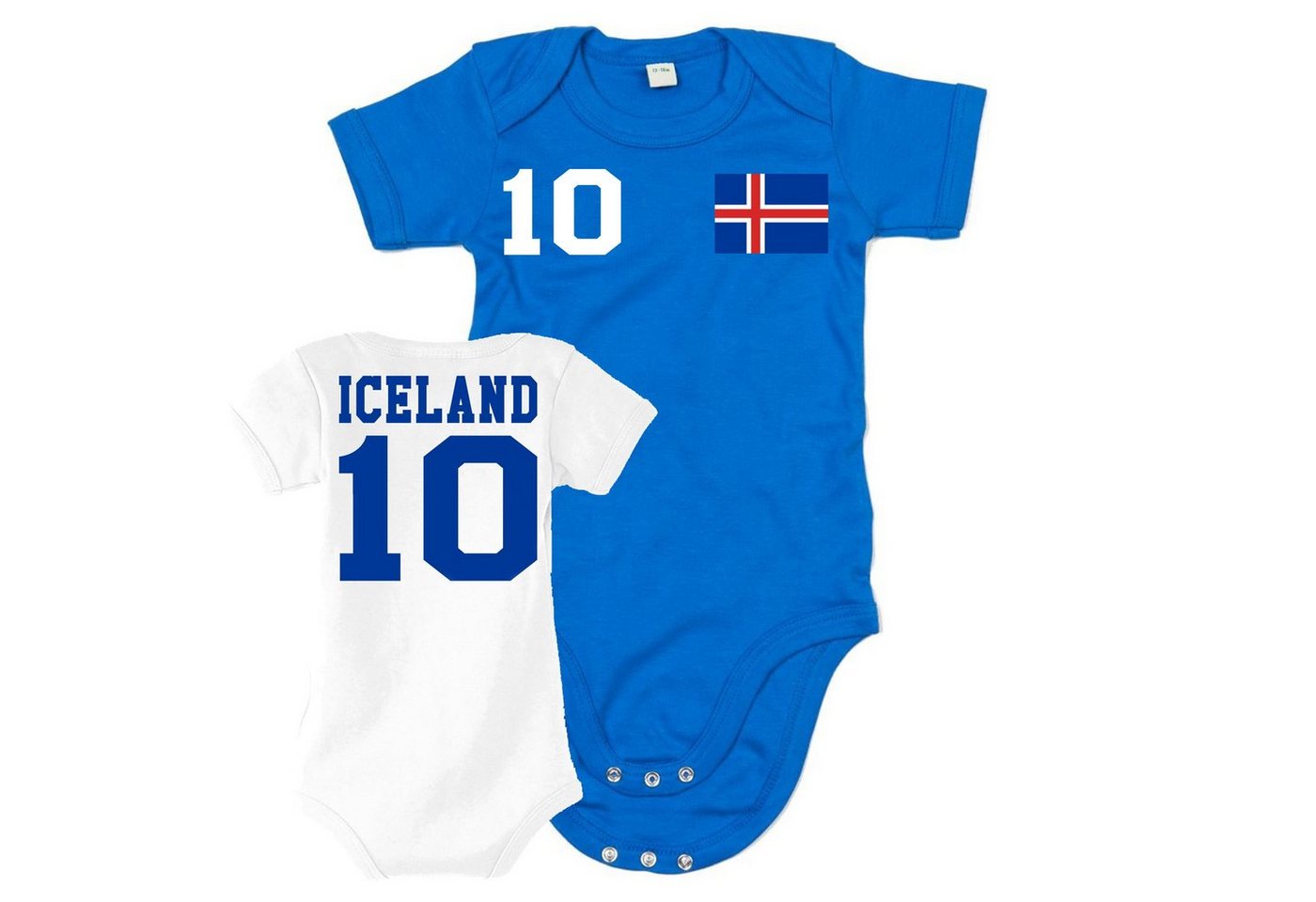 Blondie & Brownie Strampler Kinder Baby Island Iceland Sport Trikot Fußball Handball Meister WM EM von Blondie & Brownie