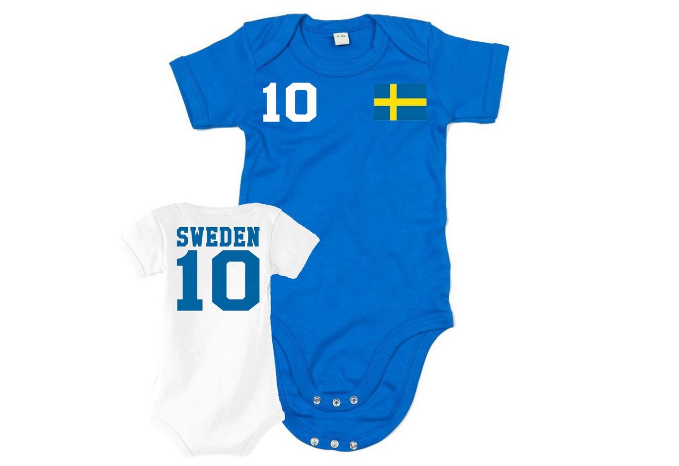 Blondie & Brownie Strampler Schweden Kinder Baby Sport Trikot Body Fussball Meister WM Europa EM von Blondie & Brownie
