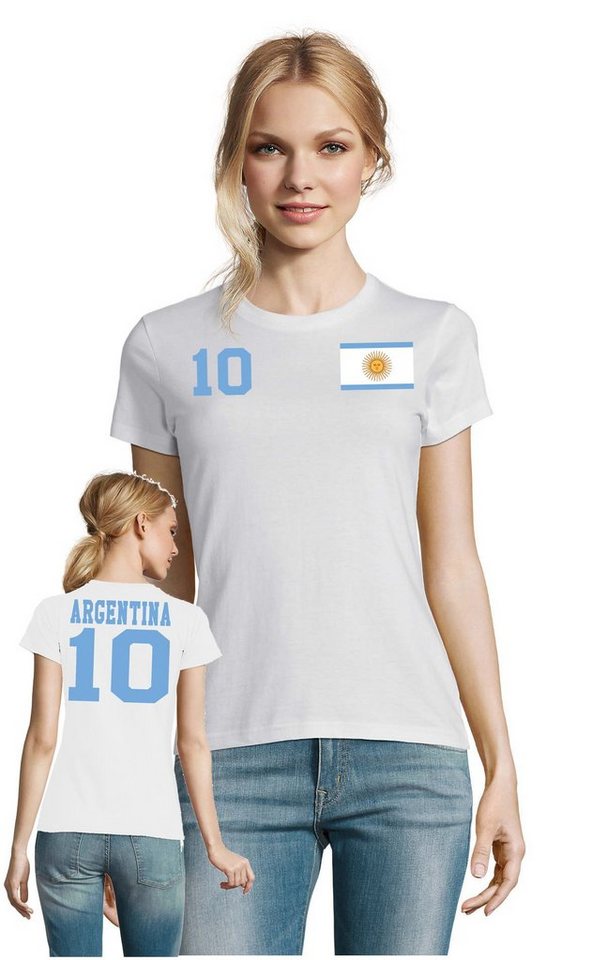 Blondie & Brownie T-Shirt Damen Argentinien Sport Trikot Fußball Handball Weltmeister America von Blondie & Brownie